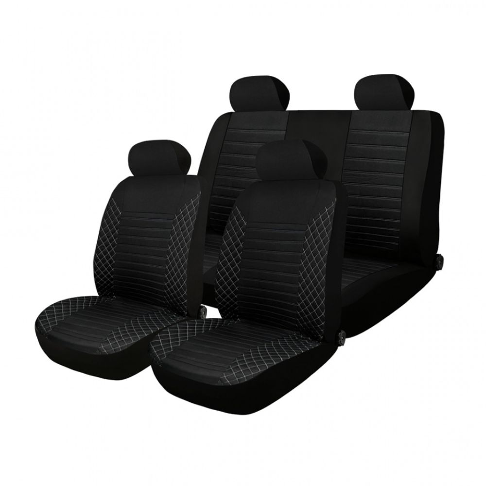 Univerzální autopotahy - šedá se vzorem