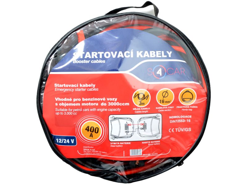 Startovací kabely 400A, 3m TÜV
