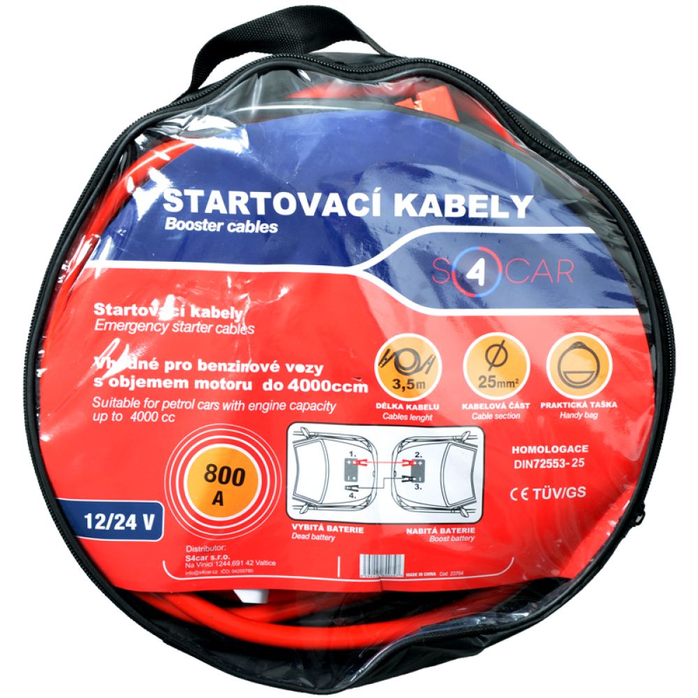 Startovací kabely 800A, 3,5m TÜV