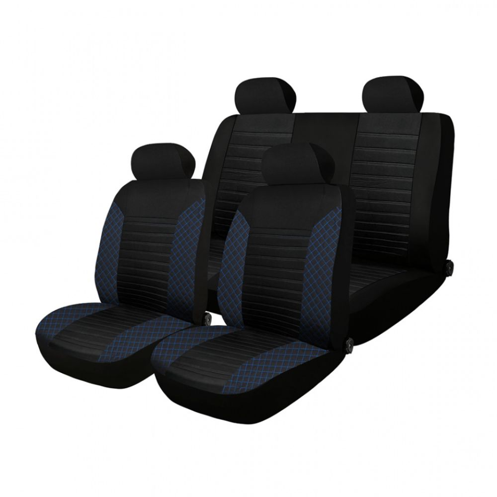 Univerzální autopotahy - modrá se vzorem