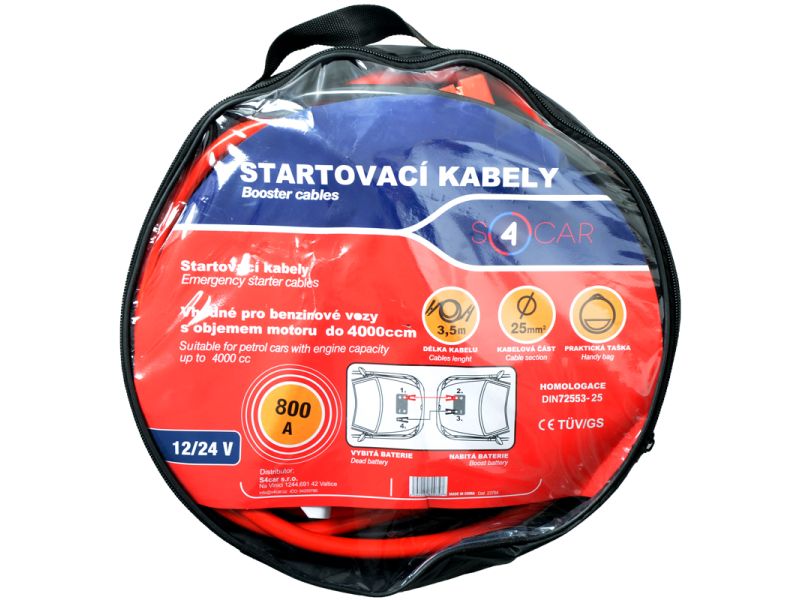 Startovací kabely 800A, 3,5m TÜV