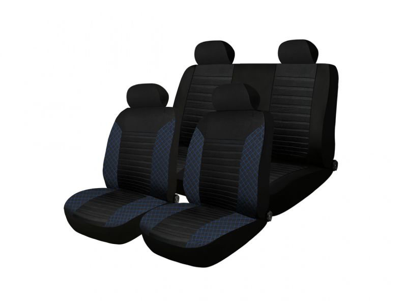 Univerzální autopotahy - modrá se vzorem